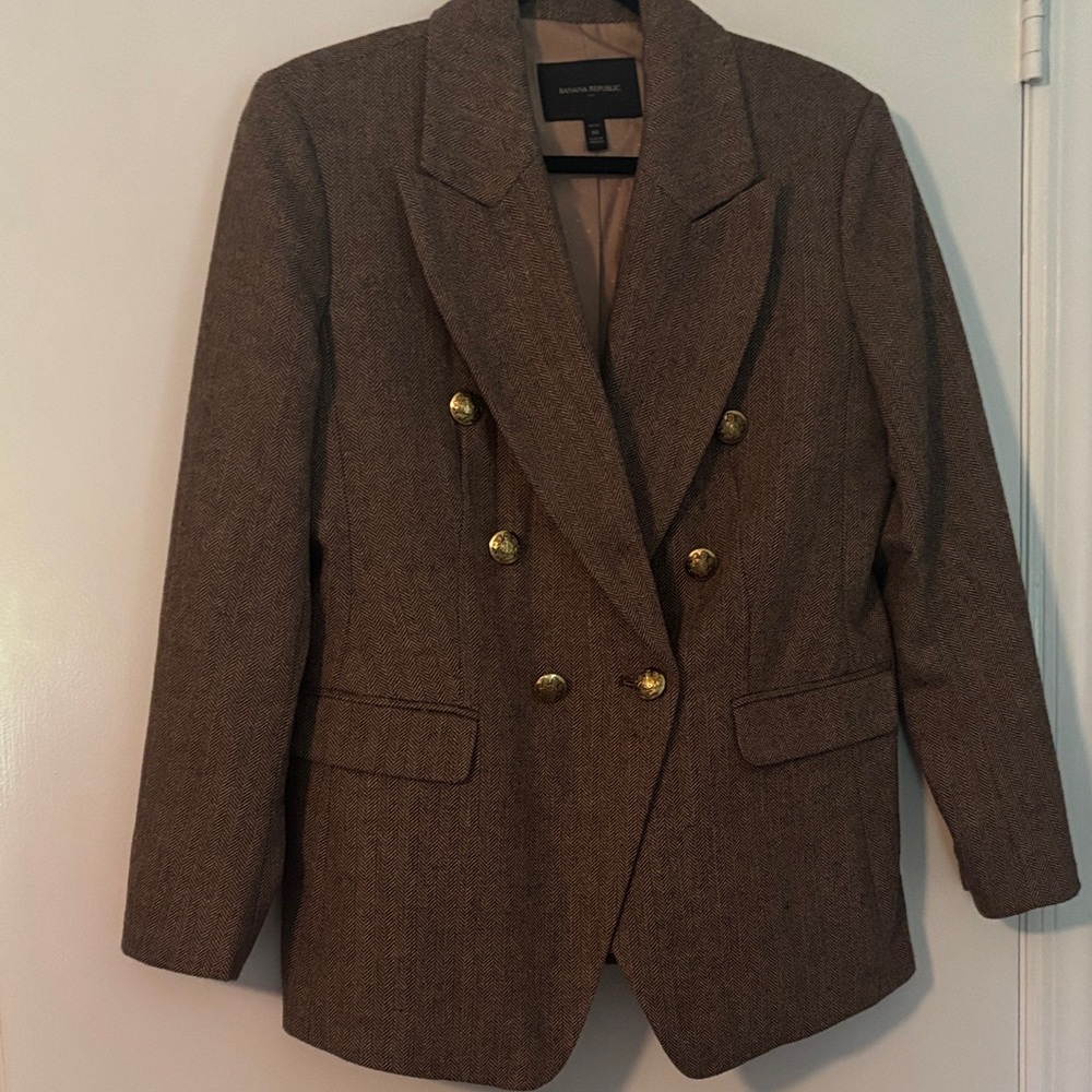 Banana Republic Brown Blazer with Gold Buttons